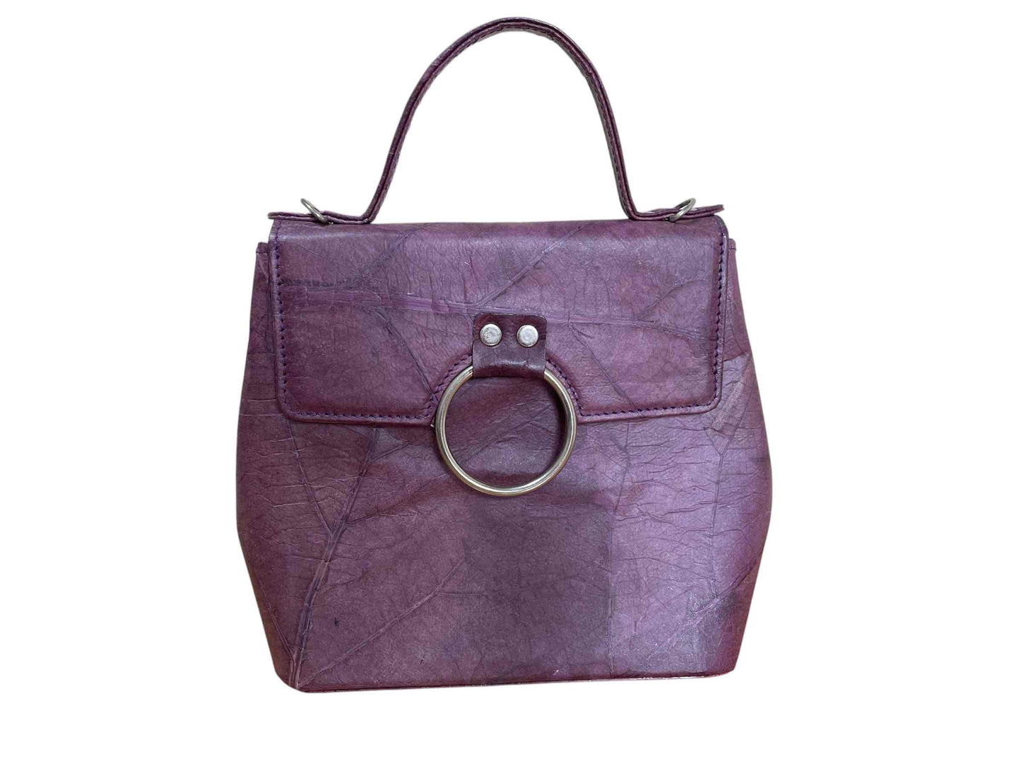 Leaf Leather Handbag w/ Crossbody Strap