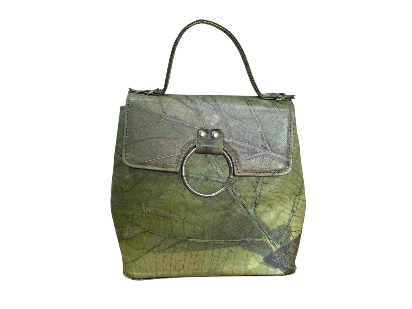 Leaf Leather Handbag w/ Crossbody Strap